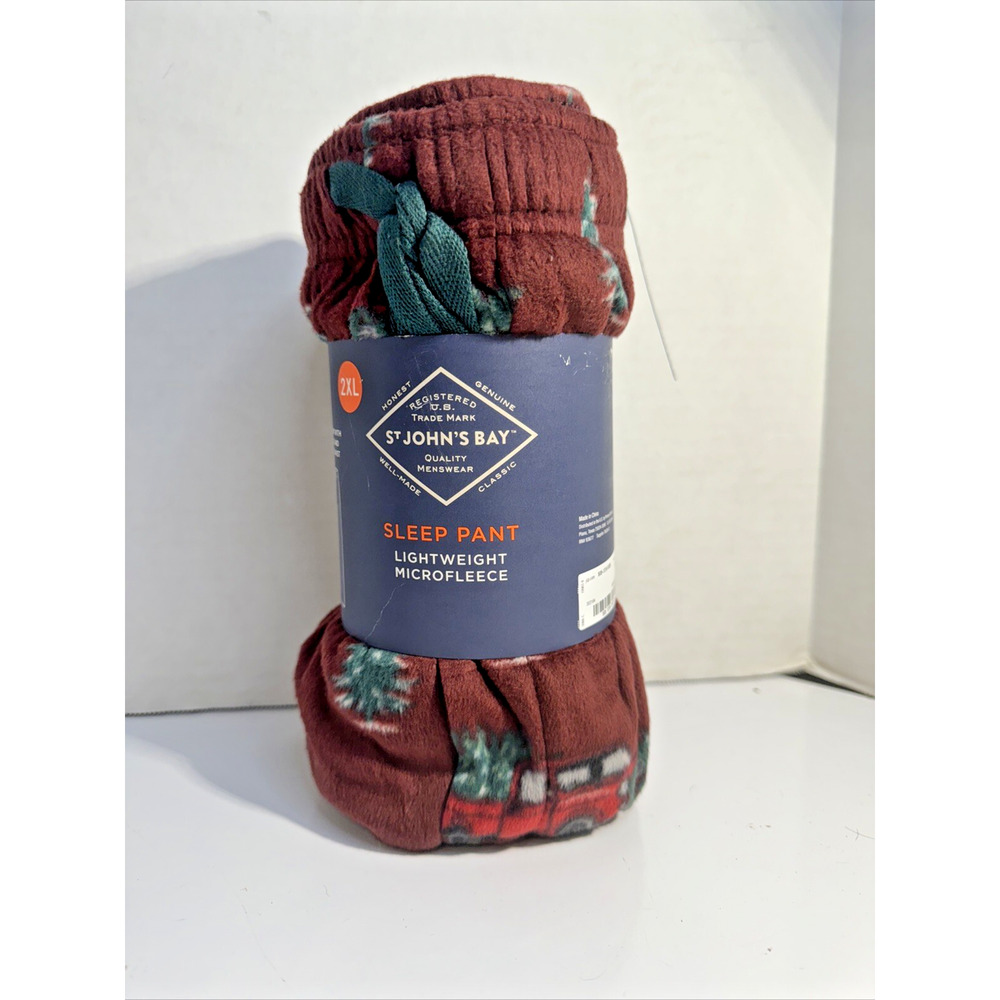 St‎ Johns Bay Lightweight Sleep Pants Maroon Red Trucks 2XL